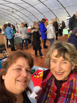 Barbara and Betsy tabling at local Farmer's Market
